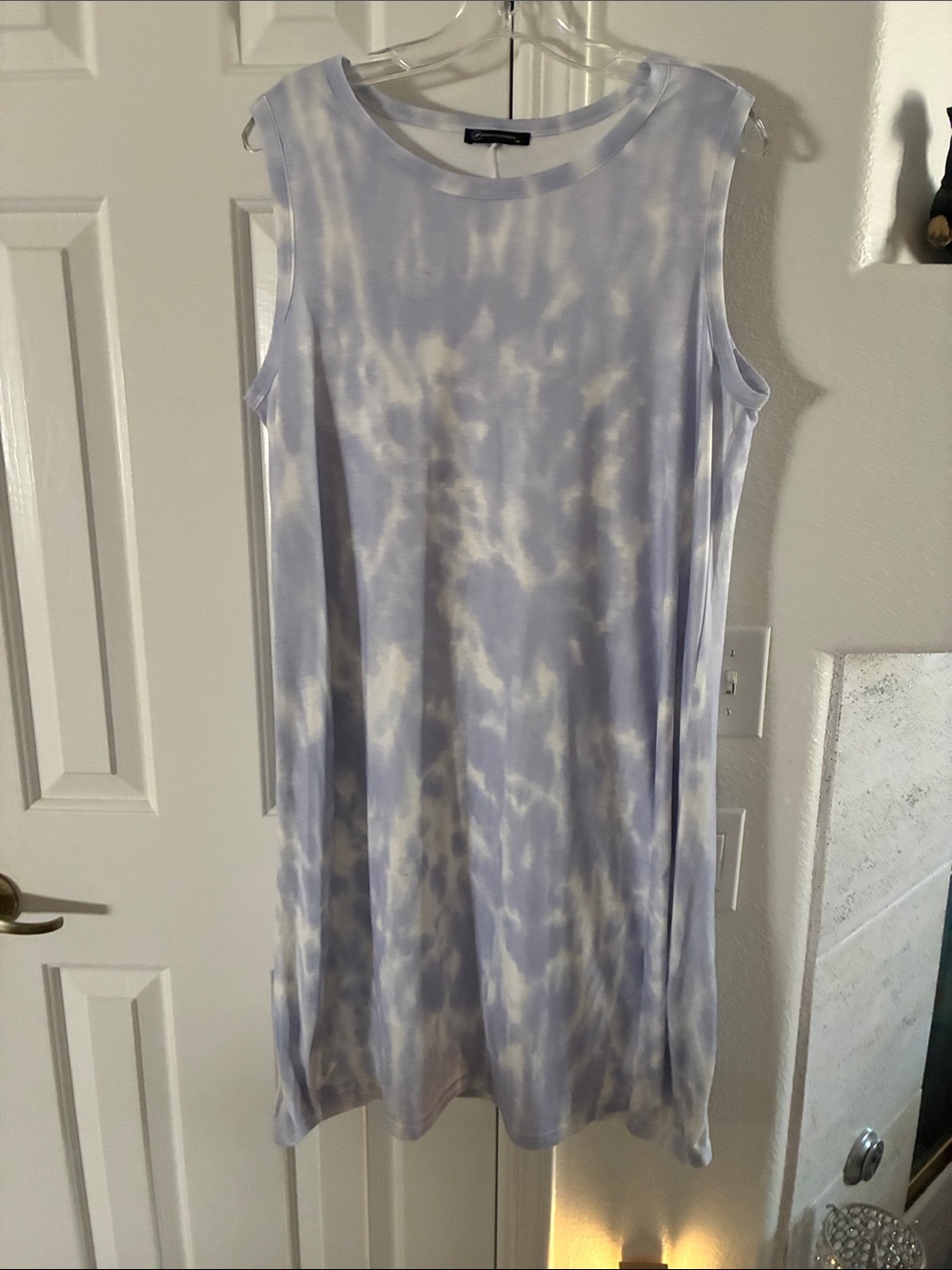 Sleeveless Tie-Dye Shift Dress - Lavender